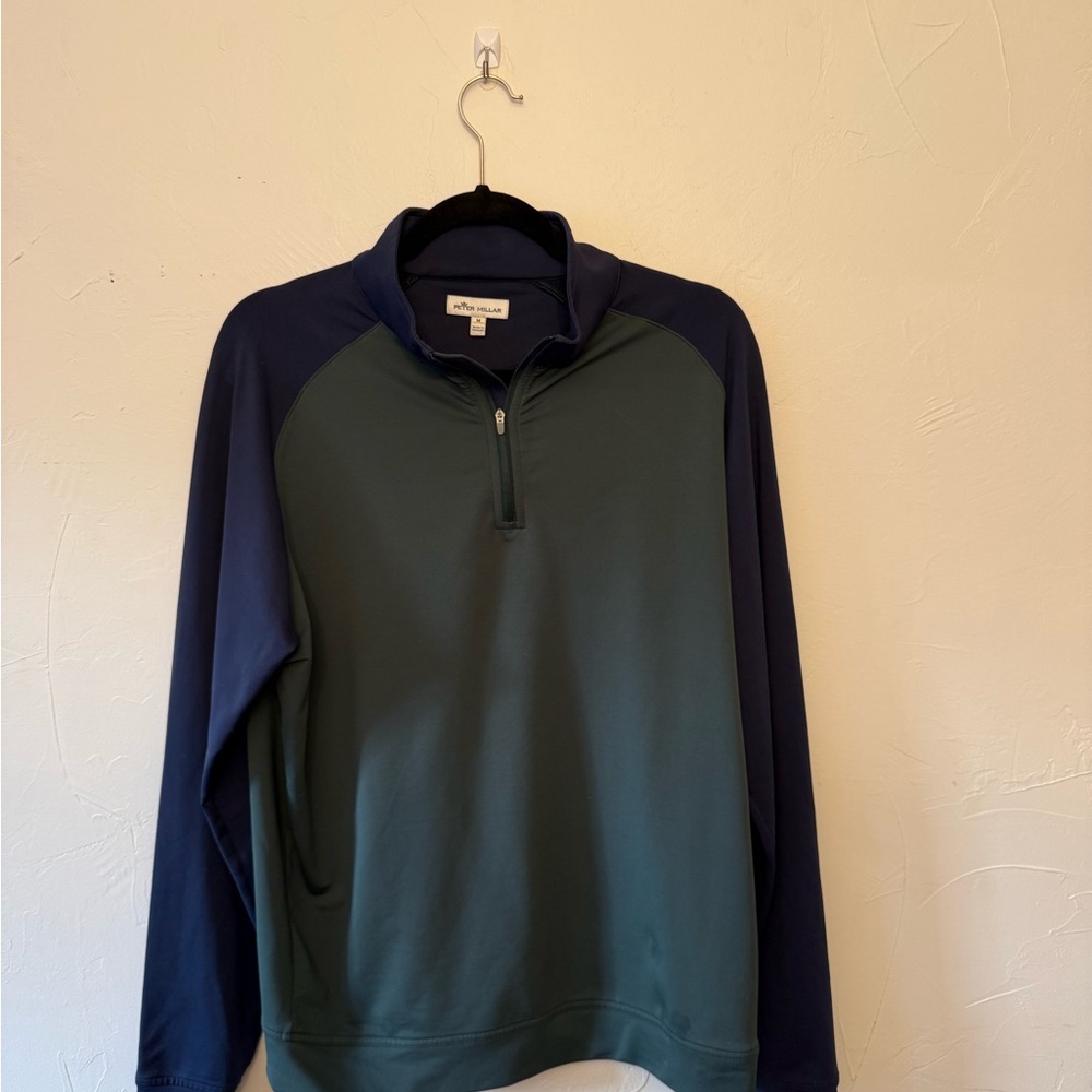 Men's Peter Millar Crown Sport Performance Green and Quarter Zip